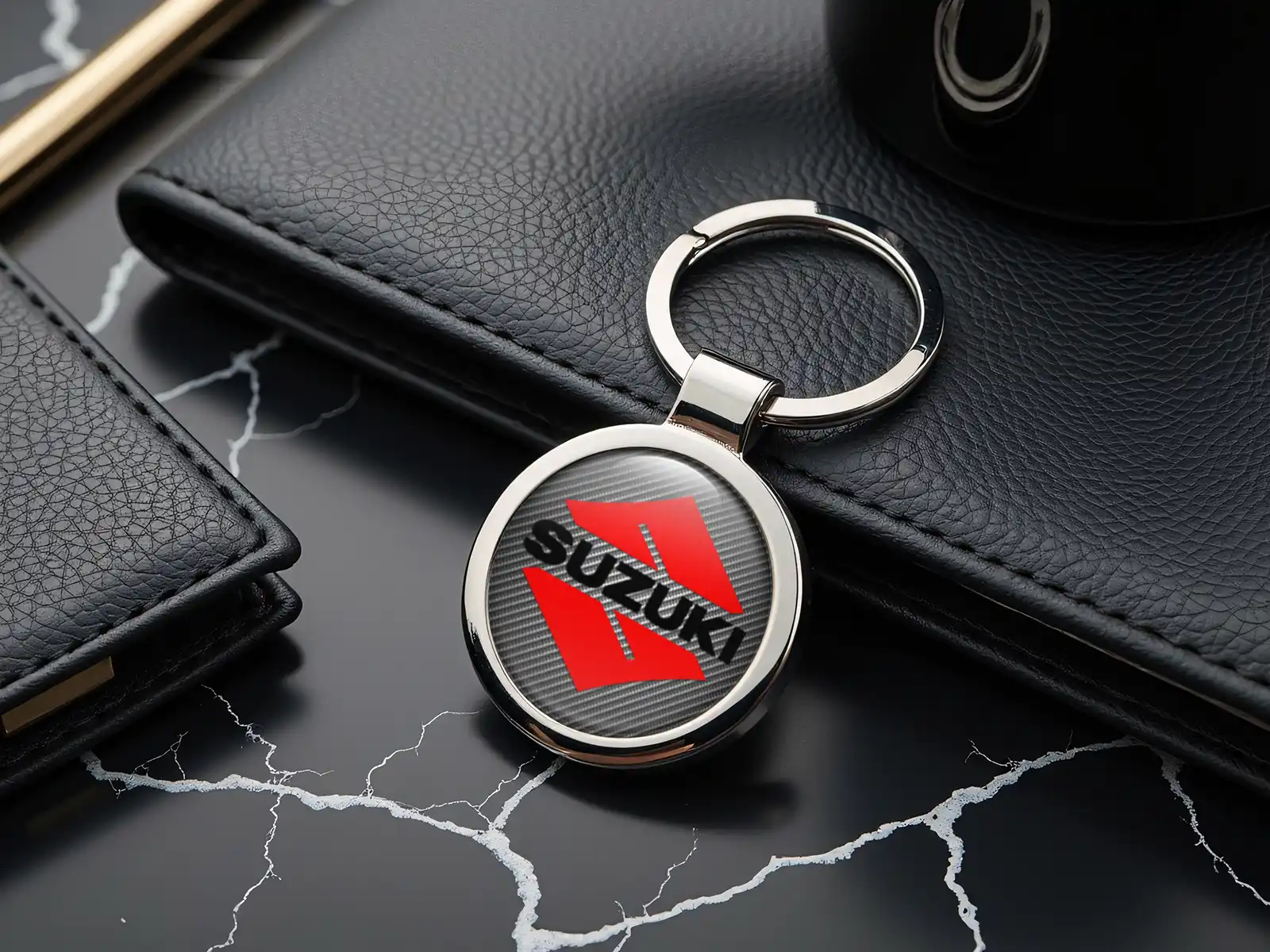Suzuki Llavero Metal Anillo Acero Premium Edición